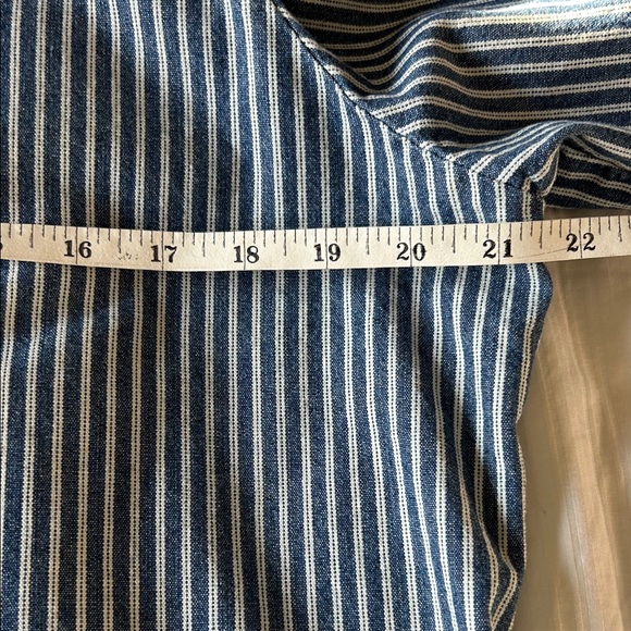 Vintage Y2K 90's Allison Daley Blue & White Striped Women's Shacket - Picture 7 of 8